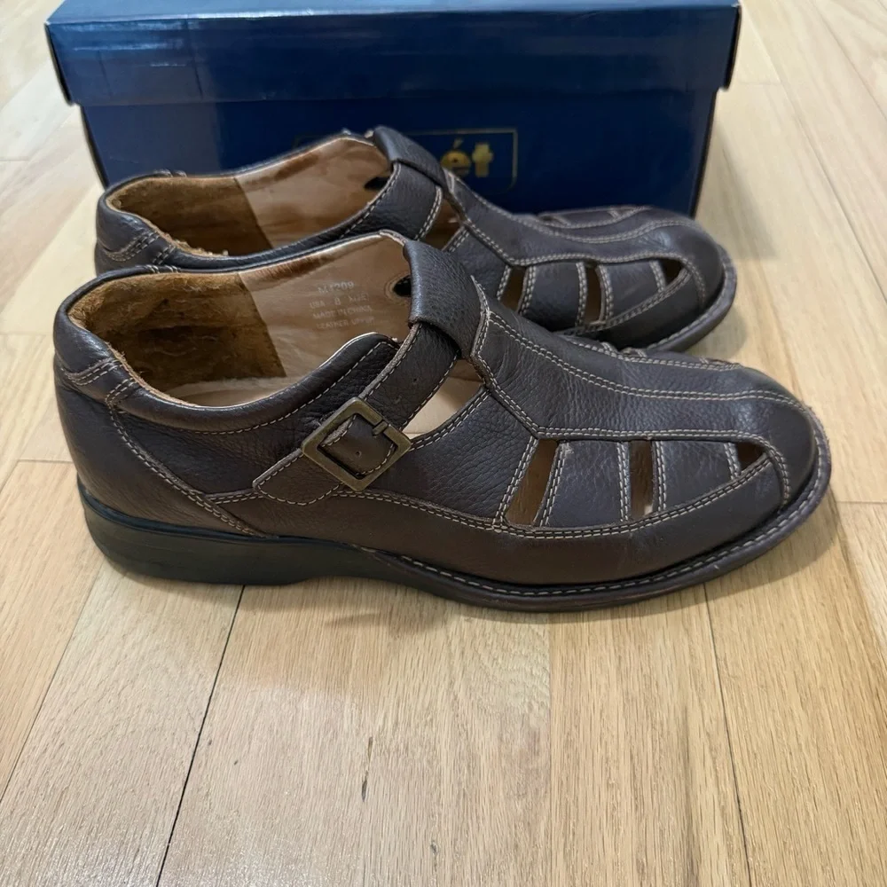 Propet Men's Brown Leather Sandals Size 8